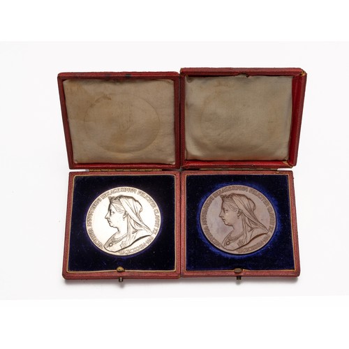 659 - TWO CASED QUEEN VICTORIA DIAMOND JUBILEE MEDALLIONS