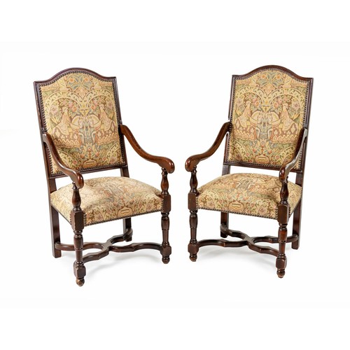 183 - A PAIR OF WILLIAM AND MARY STYLE ARMCHAIRS