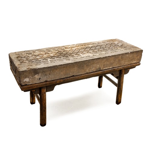 283 - A RARE CHINESE BRICK AND WOOD QIN TABLE, HAN DYNASTY 206BC -220AD AND LATER