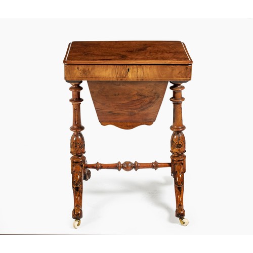 237 - A VICTORIAN WALNUT WORK TABLE