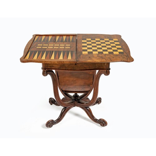 251 - A VICTORIAN WALNUT GAMES TABLE