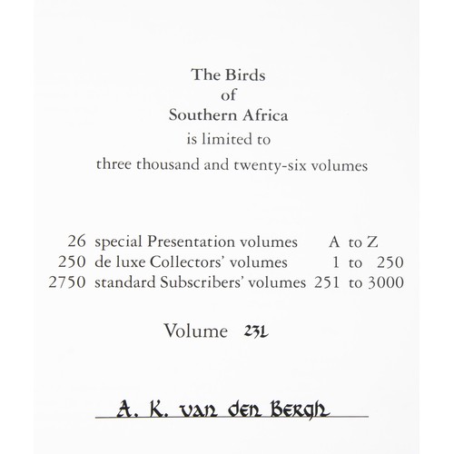 726 - THE BIRDS OF SOUTHERN AFRICA (Limited Collector’s Edition, Signed by Alan Kemp) by Claude Gibney Fin... 