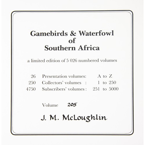 733 - GAMEBIRDS & WATERFOWL OF SOUTHERN AFRICA (Limited Collector’s Edition) by Claude Gibney Finch-Da... 