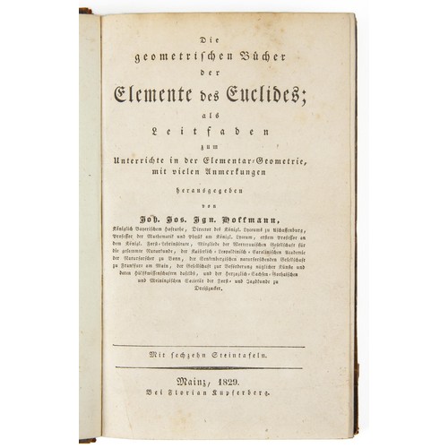 772 - DIE GEOMETRISCHE BUCHER DER ELEMENTE DES EUCLIDES (Published 1829) by Joh. Jos. Ign. Hoffmann