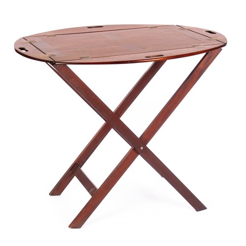 870 - A MAHOGANY BUTLERS TRAY-ON-STAND, 20TH CENTURY