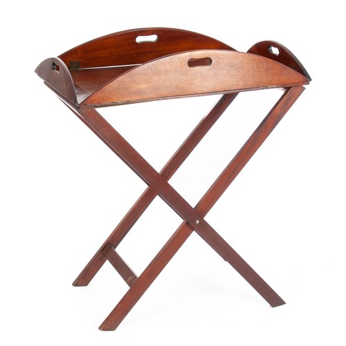 870 - A MAHOGANY BUTLERS TRAY-ON-STAND, 20TH CENTURY