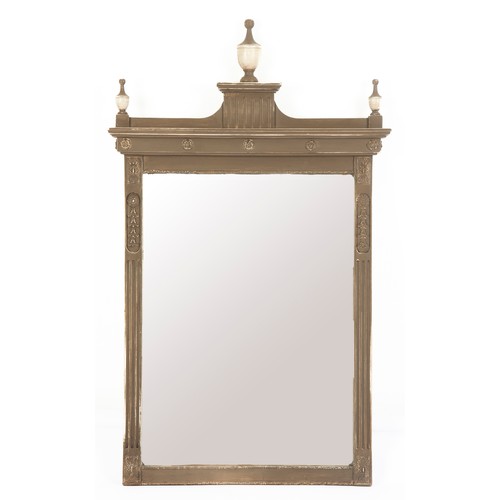 892 - AN ADAMS-STYLE RECTANGULAR PAINTED WALL MIRROR, MODERN