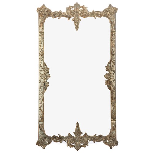 904 - A SILVERED METAL WALL MIRROR