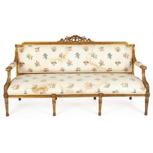 874 - A REGENCY STYLE GILT-WOOD SETTEE, 20TH CENTURY