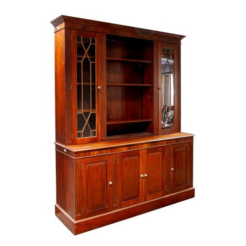 895 - A MAHOGANY BOOKCASE, MODERN