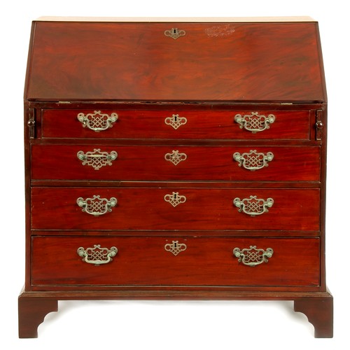 866 - A GEORGE III- STYLE MAHOGANY BUREAU, LATE 19TH CENTURY