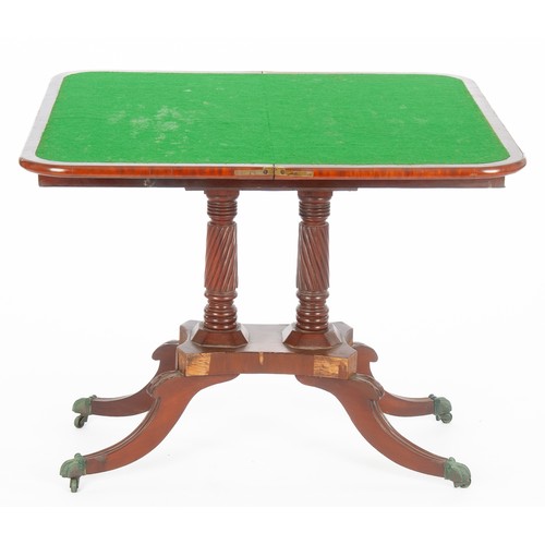 13 - A REGENCY MAHOGANY CARD TABLE, LATE 19TH CENTURY