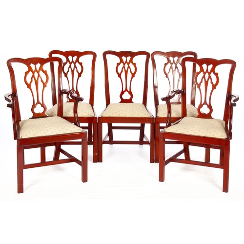 913 - A SET OF TWELVE GEORGE III STYLE MAHOGANY DINING CHAIRS