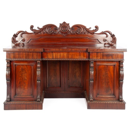 852 - A VICTORIAN MAHOGANY SIDEBOARD, MID 19TH CENTURY