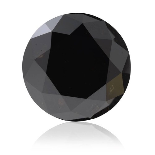 931 - A ROUND BRILLIANT CUT BLACK DIAMOND 0,50 CARATS