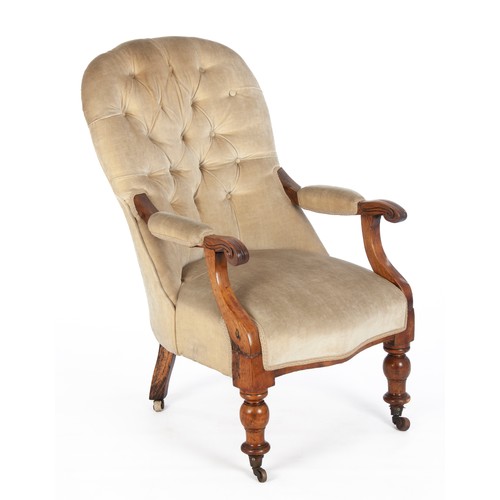 842 - A VICTORIAN MAHOGANY ARMCHAIR