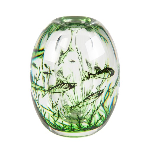 598 - AN ORREFORS GLASS VASE DESIGNED BY EDWARD HALD