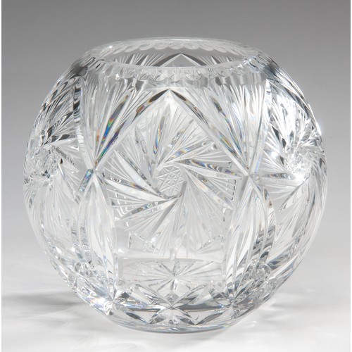 584 - A KIELISZKI OLENCA CUT-CRYSTAL ROSE BOWL