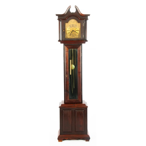 42 - A MAHOGANY LONG CASE WEIGHT DRIVEN CLOCK, 20TH CENTURY