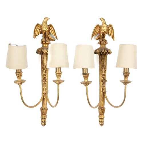 898 - A PAIR OF GOLD PAINTED TWO LIGHT SCONCES