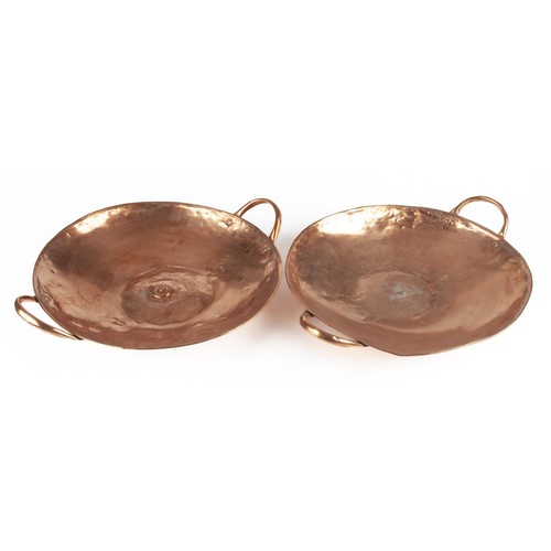 51 - TWO SHALLOW COPPER BOWLS