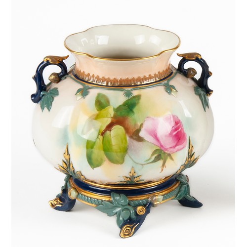 573 - A ROYAL WORCESTER PEDESTAL VASE