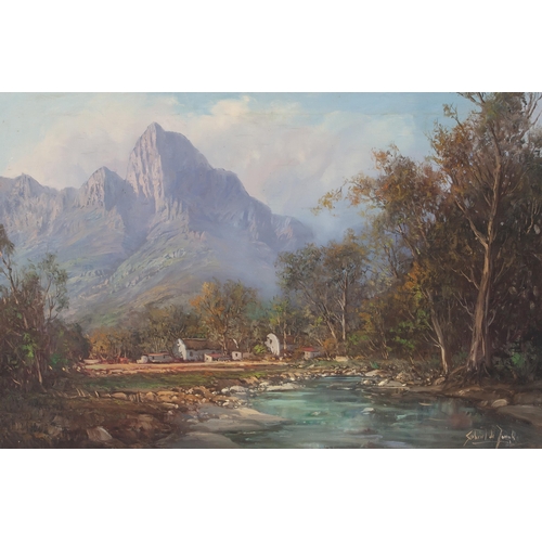 712 - Gabriel Cornelis de Jongh (South African 1913 - 2004) RIVER NEAR STELLENBOSCH