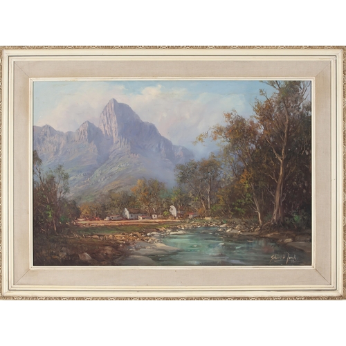 712 - Gabriel Cornelis de Jongh (South African 1913 - 2004) RIVER NEAR STELLENBOSCH