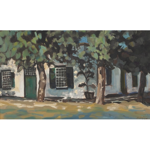 478 - Mel (Melvin) Brigg (South African 1950 - ) COTTAGE BETWEEN TREES