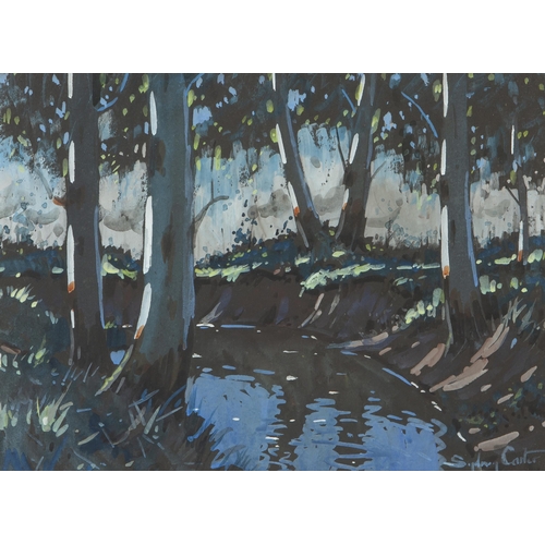 466 - Sydney Carter (South African 1874 - 1945) BLUEGUMS REFLECTING ON A POND 