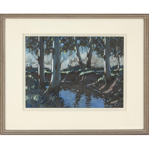 466 - Sydney Carter (South African 1874 - 1945) BLUEGUMS REFLECTING ON A POND 