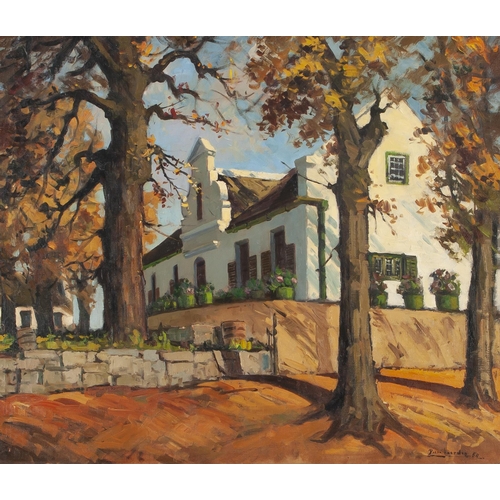 661 - Piet van Heerden (South African 1917 - 1991) CAPE DUTCH HOUSE IN AUTUMN