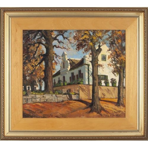 661 - Piet van Heerden (South African 1917 - 1991) CAPE DUTCH HOUSE IN AUTUMN