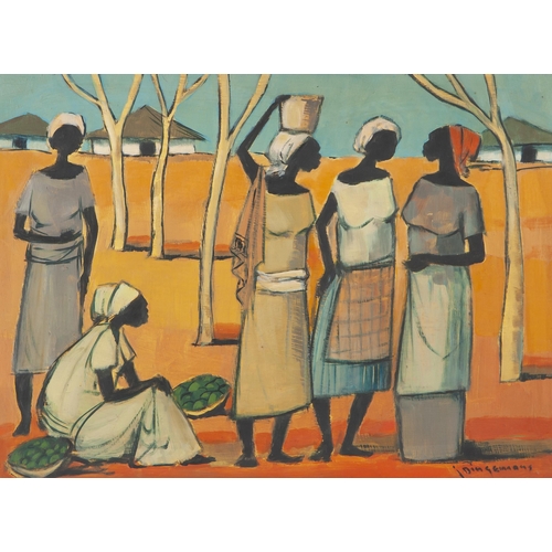 428 - Jan (Johannes Wilhelmus) Dingemans (South African 1921 - 2001) FIVE CONGOLESE FIGURES