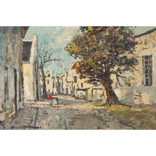 660 - Don (Donald James) Madge (South African 1920 - 1997) STREET SCENE WITH TREE