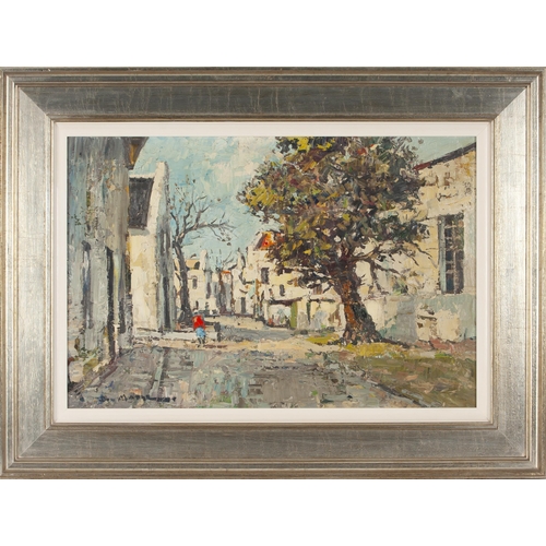 660 - Don (Donald James) Madge (South African 1920 - 1997) STREET SCENE WITH TREE