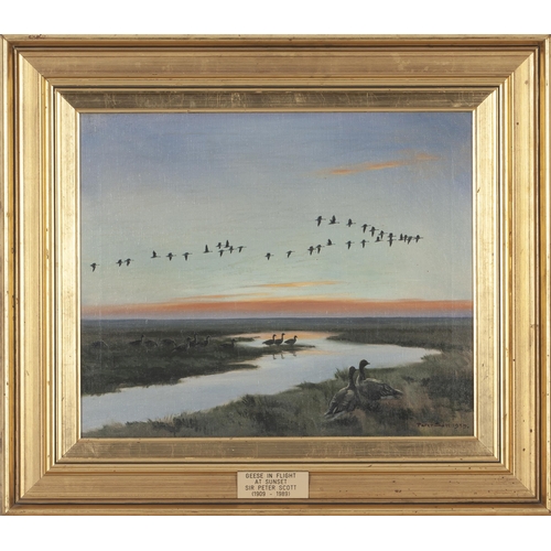 666 - Sir Peter Markham Scott (British 1909 - 1989) GEESE IN FLIGHT