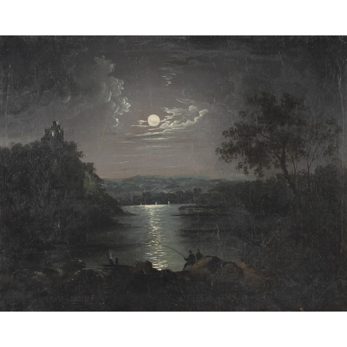 668 - In the style of Sebastian Pether (British 1790 - 1844) ENGLISH MOONLIGHT LANDSCAPE