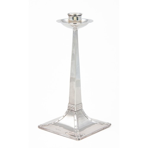 326 - A SILVER CANDLESTICK, JAMES DIXON AND SONS, LONDON, 19TH CENTURY