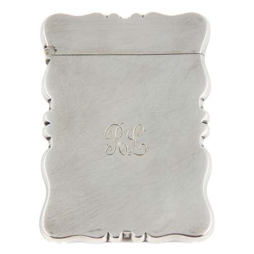 334 - AN EDWARD VII SILVER CARD CASE, ROBERT CHANDLER, BIRMINGHAM, 1905