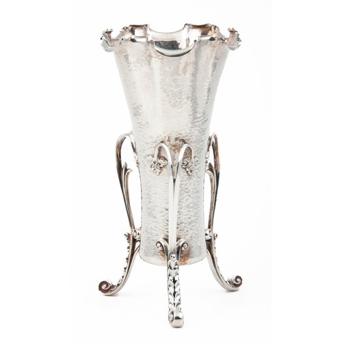 336 - AN EDWARD VII SILVER VASE, JAMES DIXON AND SONS, LONDON, 1909