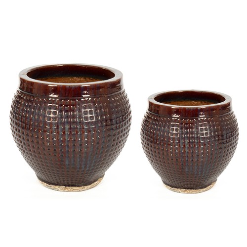 558 - TWO STONEWARE PLANTERS