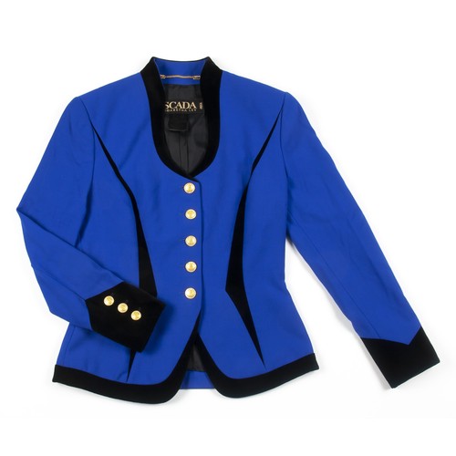 994 - A BLUE WOOL BLAZER, ESCADA, CIRCA 1980