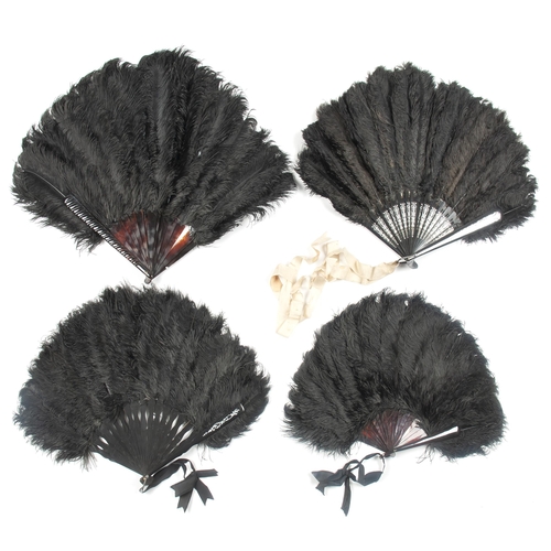 73 - FOUR OSTRICH FEATHER FANS