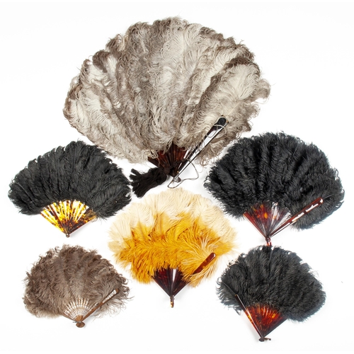 74 - SIX OSTRICH FEATHER FANS