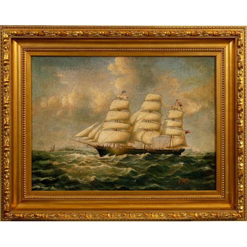 467 - F. Nash (English 19th Century) CLIPPER UNDER SAIL I