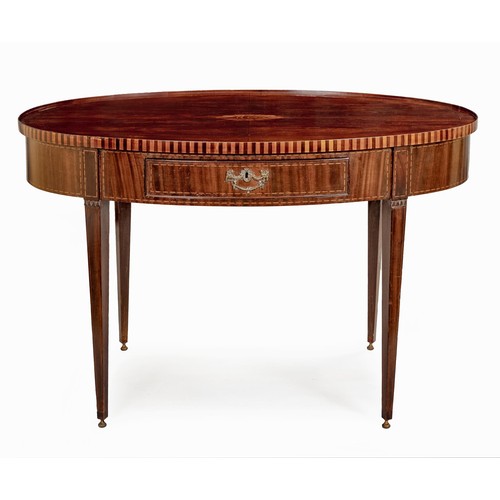 12 - A MAHOGANY AND INLAID TABLE