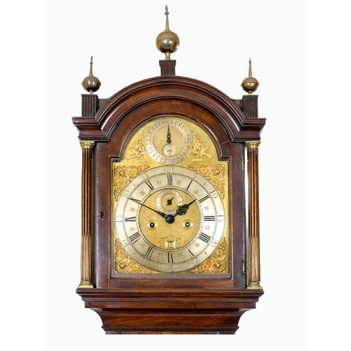 8 - A MAHOGANY LONGCASE CLOCK, WILLIAM BROCK, AXBRIDGE, FIRST HALF 18TH CENTURY