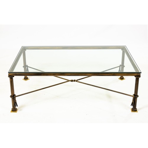 94 - A GLASS TOPPED COFFEE TABLE, MODERN