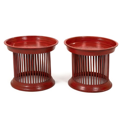 93 - A PAIR OF PAINTED SIDE TABLES, MODERN